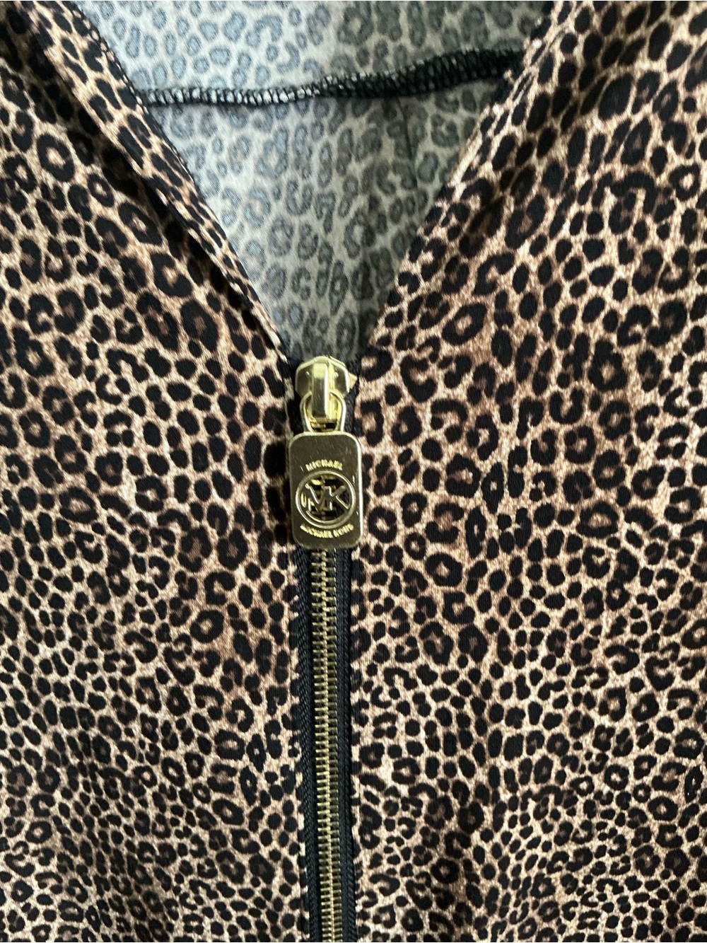 Michael Kors Leopard-Print Bomber Jacket in Brown and Black